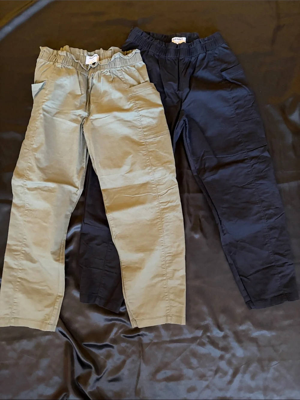 Olive & Black Elastic-Waist Girls Bottoms, 2 bottoms included